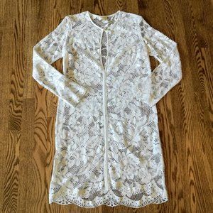Shoshanna White Floral Lace Cover Up Sz Small